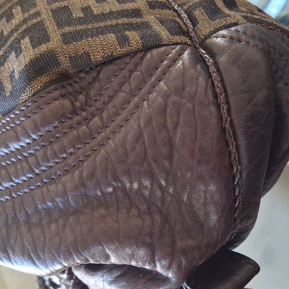 Fendi  Dark Brown Monogram Shoulder Bag - Picture 7 of 10